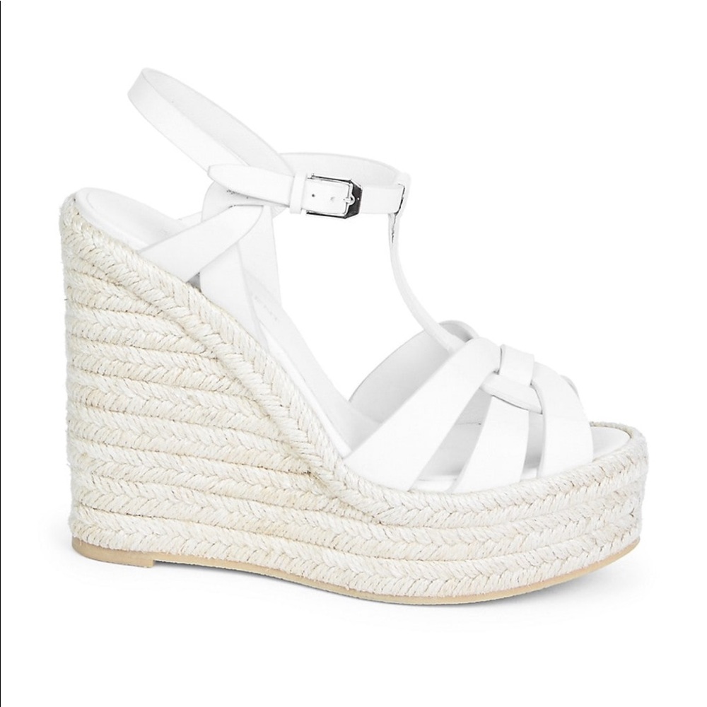 Saint Laurent Tribute Espadrille Wedge Sandals